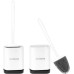 ASOBEAGE Toilet Brush, Toilet Brush and Container, Toilet Brushes for Bathroom with Quick Drying Holder Set (White, Pack of 2)