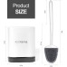 ASOBEAGE Toilet Brush, Toilet Brush and Container, Toilet Brushes for Bathroom with Quick Drying Holder Set (White, Pack of 2)