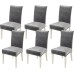 MIULEE Chair Covers, Set of 6, Elastic Chair Covers, Swing Chairs Covers for Chairs, Grey, Velvet Chair Covers for Office Chair Cover, Kitchen, Living Room, Banquet, Family, Wedding, Party Chair