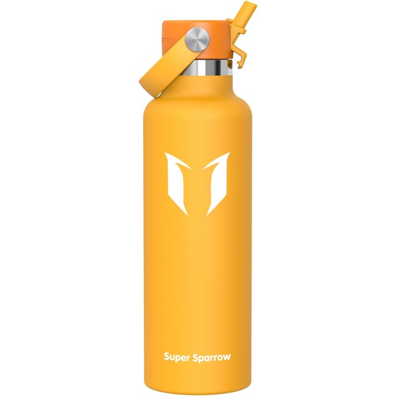 Super Sparrow Water Bottle, Stainless Steel, Ultra-Light Thermal Mug, 350 ml, 500 ml, 750 ml, 1 L, Standard Mouth Straw Lid, BPA-Free Thermos Flask for Sports, Travel, School, Outdoors