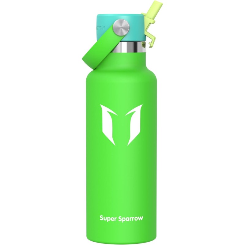 Super Sparrow Water Bottle, Stainless Steel, Ultra-Light Thermal Mug, 350 ml, 500 ml, 750 ml, 1 L, Standard Mouth Straw Lid, BPA-Free Thermos Flask for Sports, Travel, School, Outdoors