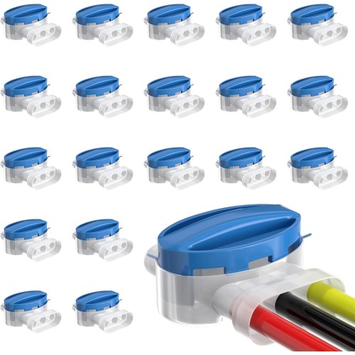 Newaner Пакет от 20 кабелни съединителя за роботизирани косачки, свързващи скоби с гел за водоустойчив удължителен кабел, съвместими кабелни скоби, за роботизирани косачки за градина на открито,