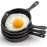 Hiceeden Pack of 4 Mini Cast Iron Frying Pans 10 cm Small Frying Pans with Double Spouts for Stove, Oven, Grill-Safe, Indoor and Outdoor Use, Non-Stick