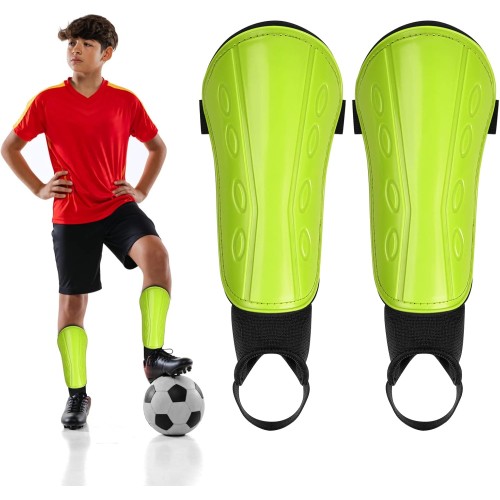 Children's Shin Pads Football with Ankle Football Youth Boys Girls Breathable Football Shin Guards, Child Cushion Protection Reduces Impacts Injuries Calf Protection Equipment
