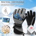 Vihir Waterproof Winter Gloves Ski Gloves Men Women Touchscreen Gloves 3M Thinsulate Warm Cycling Gloves Non-Slip Windproof for Ice Fishing, Skiing, Snowboarding