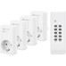 sonero Funksteckdosen Set: 4x Funksteckdose und 1x Funkfernbedienung, 1100 Watt, max. 30m Reichweite, Indoor, weiß