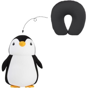 Ghzste 2 in 1 Neck Pillow, Travel Pillow, Travel Deformation Neck Pillow, Cute Penguin in U-shape, Adults, Children, Camping, Hiking, Plane, Rest and Sleep