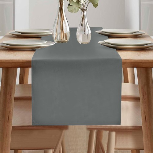 Velvet Table Runner, Modern Table Runner, Washable Table Runner, Linen Look Table Runner for Dining Room, Party, Holiday, Outdoor, Indoor Decoration (Dark Grey, 40 x 180 cm)