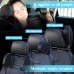 Headrest Car Children, Car Headrest, 180 Degree Adjustable, Breathable, Leather Neck Support, Car, Headrest, Car, Adults, Good for Sleeping on Long Travel, Black