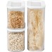 Mepal - Modula Storage Jars, Set of 3, White - 2 x 1000 ml and 1 x 2000 ml - Storage Box with Lid for Dry Food - Food Storage Containers and Organiser Boxes
