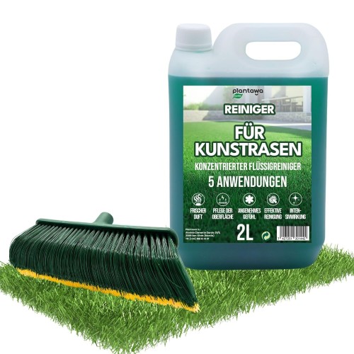 Pro Artificial Grass Concentrated Cleaning Kit 2L + Brush (without handle) Suitable for all types of Artificial Grass Triple Action Economy Format
