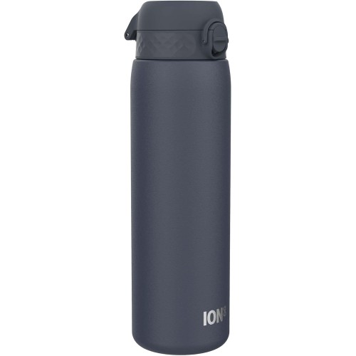 Ion8 Leak-Proof 1 Litre Water Bottle, Stainless Steel, Ash Navy Blue, 1200 ml