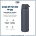 Ion8 Leak-Proof 1 Litre Water Bottle, Stainless Steel, Ash Navy Blue, 1200 ml