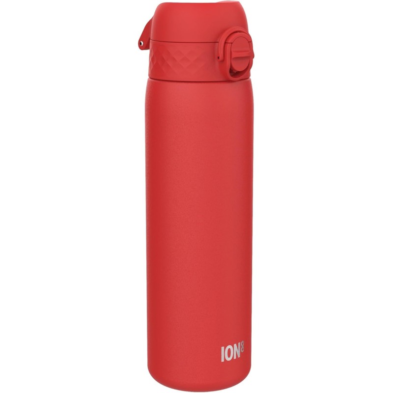 ION8 Lightweight Steel Water Bottle, 600 ml, Non-Insulated, Leak-Proof, One-Handed Opening, Secure Locking, Dishwasher Safe, Flip Lid, Carry Handle, Easy to Clean