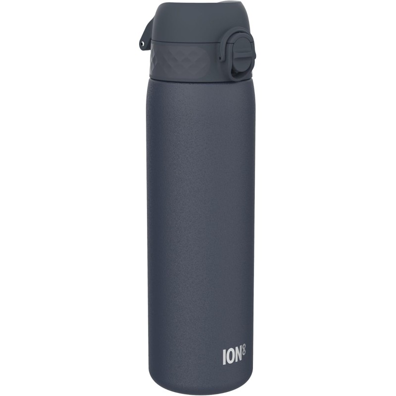 ION8 Lightweight Steel Water Bottle, 600 ml, Non-Insulated, Leak-Proof, One-Handed Opening, Secure Locking, Dishwasher Safe, Flip Lid, Carry Handle, Easy to Clean