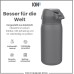 ion8 Kinder Trinkflasche, Edelstahl Leicht 400ml, Nicht Isoliert, Auslaufsicher, Einhandöffnung, Sichere Verriegelung, Spülmaschinenfest, Klappdeckel, Tragegriff, Leicht zu Reinigen