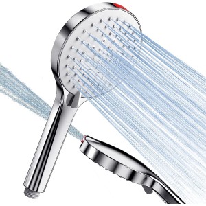 SREWOHS Water Saving Shower Head 9 L/Min Water Saving Shower Head High Pressure Shower Heads 125 mm 5 Jet Modes Hand Shower with Power Wash for Cleaning Tubs, Pets