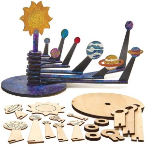 Baker Ross FX311 Wooden Planetarium Craft Kit - 1 Piece Small Planetarium Kit