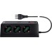 VIMAR 00608.CC Desk Multi-Socket with Circuit Breaker and 2 m Cable, 3 SICURY Universal Outputs, 2 x USB A Outputs and 1 x USB C Output, 10A Plug, Black