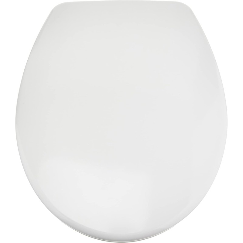 Amazon Basics Oval Heavy Duty Urea Toilet Seat with Soft Close Mechanism Easy Removable 37 x 42.5 cm Universal Size White