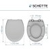 SCHÜTTE Toilet Seat with Soft-Close Mechanism, Removable Toilet Lid Made of Shatterproof Duroplast, Innovative DIY Installation with Adhesive Pads, Toilet Lid and Seat Maximum Load 150 kg, Grey