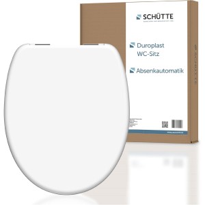 SCHÜTTE Toilet Seat with Soft-Close Mechanism, Toilet Lid Made of Shatterproof Duroplast, Innovative DIY Assembly, Toilet Lid and Seat Maximum Load 150 kg, White