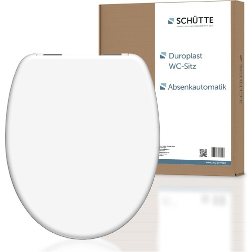SCHÜTTE Toilet Seat with Soft-Close Mechanism, Toilet Lid Made of Shatterproof Duroplast, Innovative DIY Assembly, Toilet Lid and Seat Maximum Load 150 kg, White