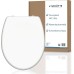 SCHÜTTE Toilet Seat with Soft-Close Mechanism, Removable Toilet Lid Made of Shatterproof Duroplast, Innovative DIY Installation with Adhesive Pads, Toilet Lid and Seat Maximum Load 150 kg, White