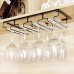 Uten Wine Glass Holder Hanging Under Cabinet Glass Holder Metal with 4 Rows Holder Holds 8-12 Wine Glasses, Anti-Oxidation for Bar, Kitchen, Cafe