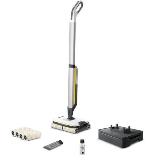 Kärcher FC 7 Cordless Extra Hard Floor Cleaner, Wireless Floor Cleaner with 4 Rotating Microfibre Rollers, Battery Life: Approx. 45 Minutes, Surface Capacity per Battery Charge: Approx. 135 m²,