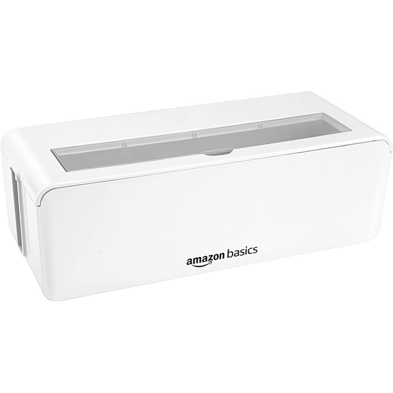 Amazon Basics Cable Box for Hiding and Organising Cables, Large, White