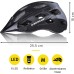 Dunlop Bicycle Helmet with Light - Bicycle Helmet for Men and Women - Bicycle Helmet Size - with LED Lighting - 3 Light Modes - Black