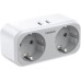 TESSAN 4-in-1-UK-Adapter, UK-Stecker mit 2 Steckdosen und 2 USB-Anschlüssen, UK-Stecker für Irland, Dubai, Qatar, Großbritannien, Adapter von Frankreich auf UK Typ G