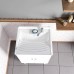 Negrari Resin Basin Sink - Resistant to Acids of Common Use - Moisture Resistant - Drain Kit Included - Indoor and Outdoor - L60 x D50 x H85 cm - White