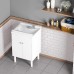 Negrari Resin Basin Sink - Resistant to Acids of Common Use - Moisture Resistant - Drain Kit Included - Indoor and Outdoor - L60 x D50 x H85 cm - White
