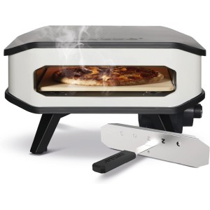 cozze® 13 Inch Electric Pizza Oven with Pizza Stone, 230 V/2200 W, Digital Temperature Control, Includes Front Cover, Black