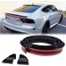 DuDuZui Car Rear Spoiler, 1.5 m Universal Glossy Black Car Boot Spoiler Rubber Strip Spoiler Tailfin Tailgate Hatchback for Most Common Cars