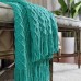 CREVENT Boho Crochet Blanket for Couch Sofa Chair Bed Decoration Gift Idea Girlfriend Mom Birthday Soft Warm Cozy Lightweight Spring and Summer (50 x 60 inch, Aquamarine)