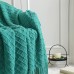 CREVENT Boho Crochet Blanket for Couch Sofa Chair Bed Decoration Gift Idea Girlfriend Mom Birthday Soft Warm Cozy Lightweight Spring and Summer (50 x 60 inch, Aquamarine)