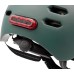 Urban Prime Unisex - Adult Urban Helmet Protective Helmet with Front and Rear Light, Visor, E-Bike, Electric Scooter, Green, 58-61 cm