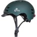Urban Prime Unisex - Adult Urban Helmet Protective Helmet with Front and Rear Light, Visor, E-Bike, Electric Scooter, Green, 58-61 cm
