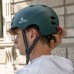 Urban Prime Unisex - Adult Urban Helmet Protective Helmet with Front and Rear Light, Visor, E-Bike, Electric Scooter, Green, 58-61 cm