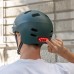Urban Prime Unisex - Adult Urban Helmet Protective Helmet with Front and Rear Light, Visor, E-Bike, Electric Scooter, Green, 58-61 cm