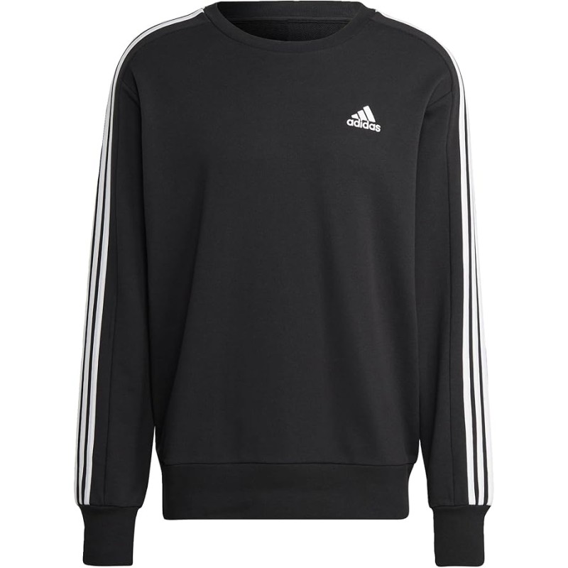 adidas Male Adult Essentials French Terry 3-Stripes Sweatshirt (Long Sleeve)