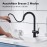 YardMonet Low Pressure Kitchen Tap, Black, Kitchen Tap Low Pressure with Shower Extendable 2 Modes, Black Kitchen Tap, Low Pressure 3 Connections, 360° Swivel Sink Tap for Kitchen