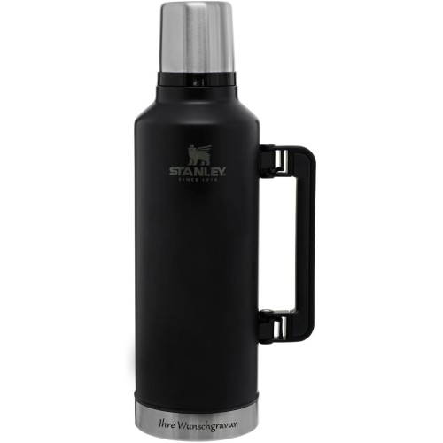Stanley Classic Legendary Thermos Bottle, 2.3 L, Keeps Hot or Cold for 48 Hours, Stainless Steel Thermos Flask, BPA-Free, Dishwasher Safe, Matt Black Pebble