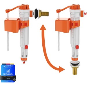 Ibergrif Filling Valve/Float Valve for Cisterns, Lower and Side Double Use, Cistern Replacement Parts, M12 17(G3/8) Cistern Valve with Water Filter