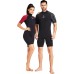 Wetsuit Women Men 3 mm Short Sleeve with Back Zip for Surfing Swimming Kayaking Snorkelling Canoeing Scuba Diving
