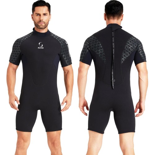 Wetsuit Women Men 3 mm Short Sleeve with Back Zip for Surfing Swimming Kayaking Snorkelling Canoeing Scuba Diving