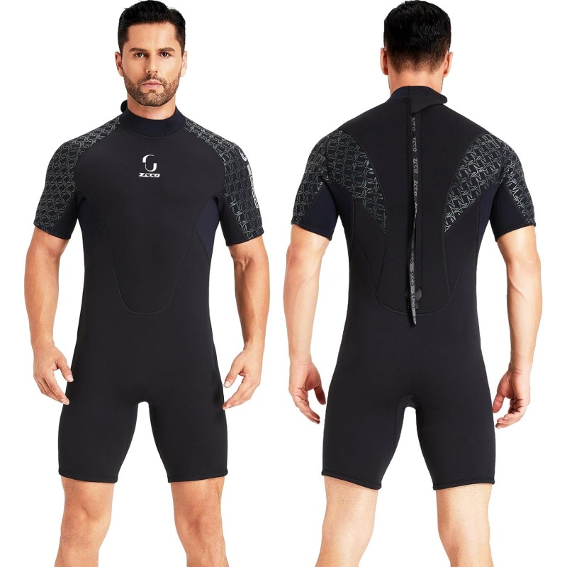 Wetsuit Women Men 3 mm Short Sleeve with Back Zip for Surfing Swimming Kayaking Snorkelling Canoeing Scuba Diving